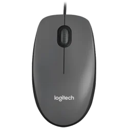LOGITECH M100 Corded Mouse - BLACK - USB - 4