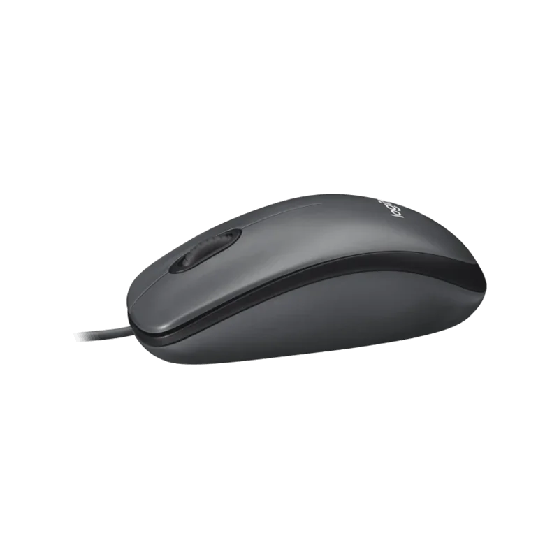 LOGITECH M100 Corded Mouse - BLACK - USB - 1