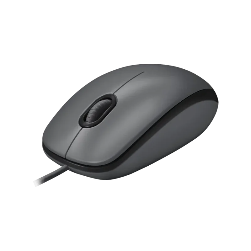 LOGITECH M100 Corded Mouse - BLACK - USB - 1