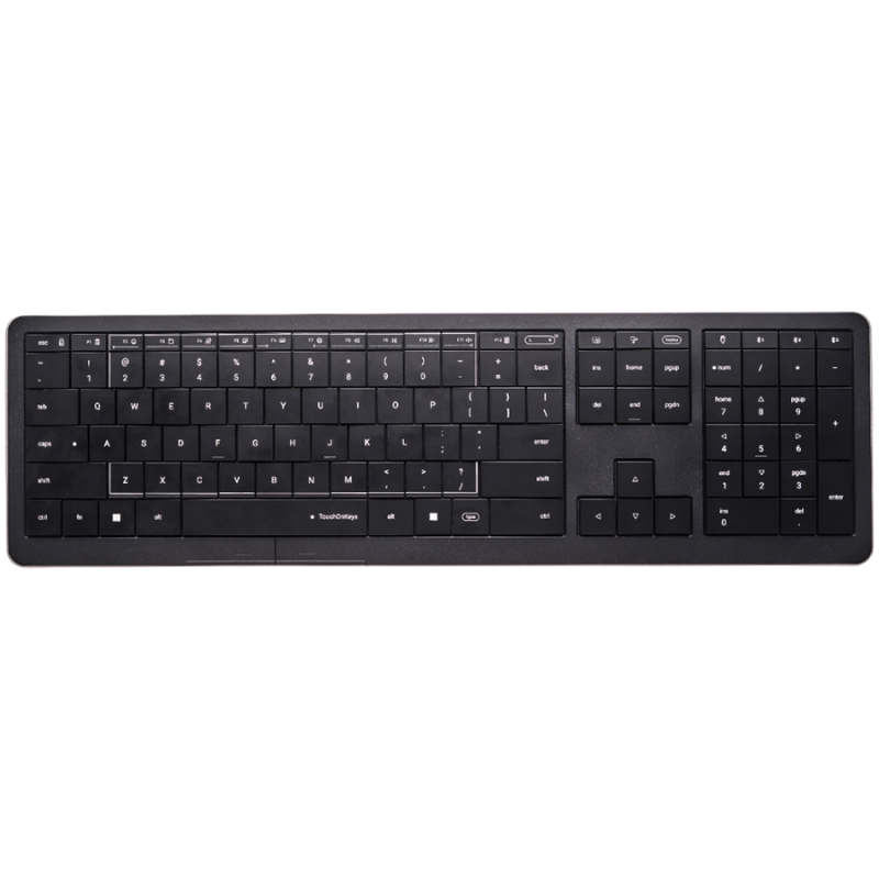 CLEVETURA CLVX 1 Touch-On-Keys AI Wireless Keyboard, ANSI US Windows Layout, Scissor Switches, Aluminum Chassis, Interactive RGB