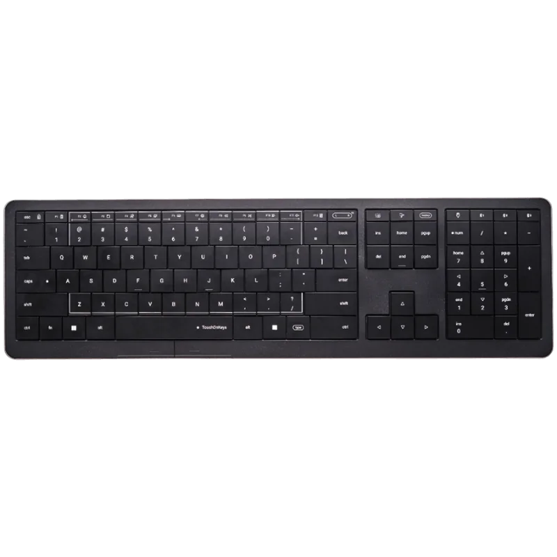CLEVETURA CLVX 1 Touch-On-Keys AI Wireless Keyboard, ANSI US Windows Layout, Scissor Switches, Aluminum Chassis, Interactive RGB
