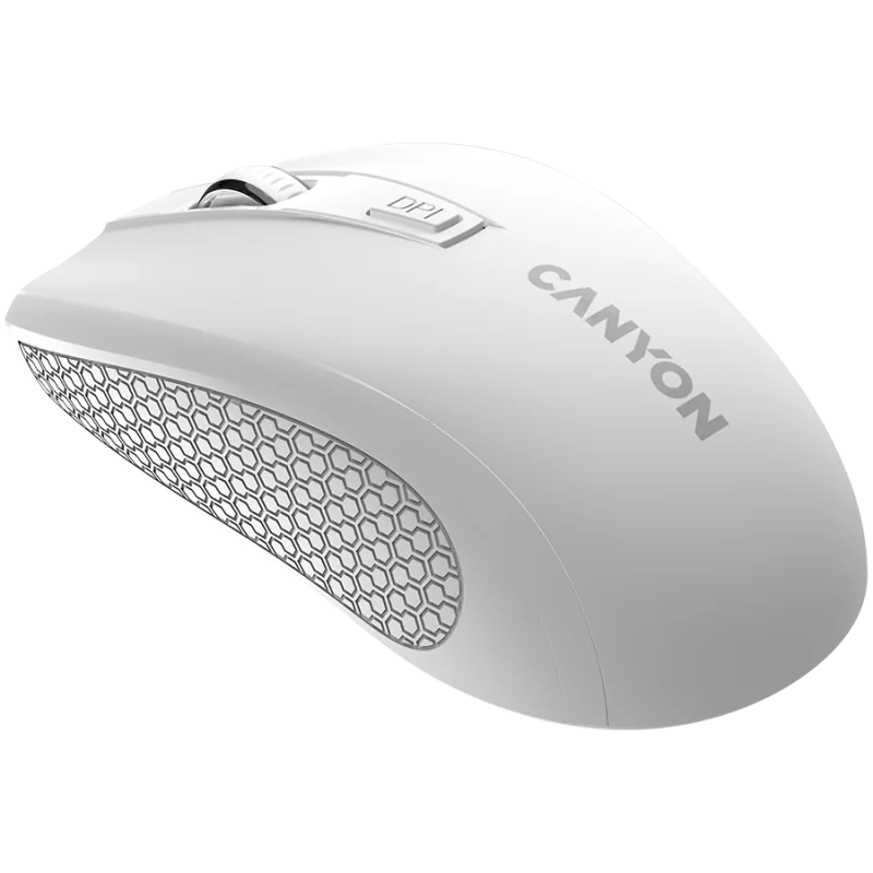 CANYON MW-7, 2.4Ghz wireless mouse, 6 buttons, DPI 800/1200/1600, with 1 AA battery ,size 110*60*37mm,58g,white - 1