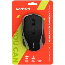CANYON MW-19, 2.4GHz Wireless Rechargeable Mouse with Pixart sensor, 6keys, Silent switch for right/left keys,Add NTCDPI: 800/12