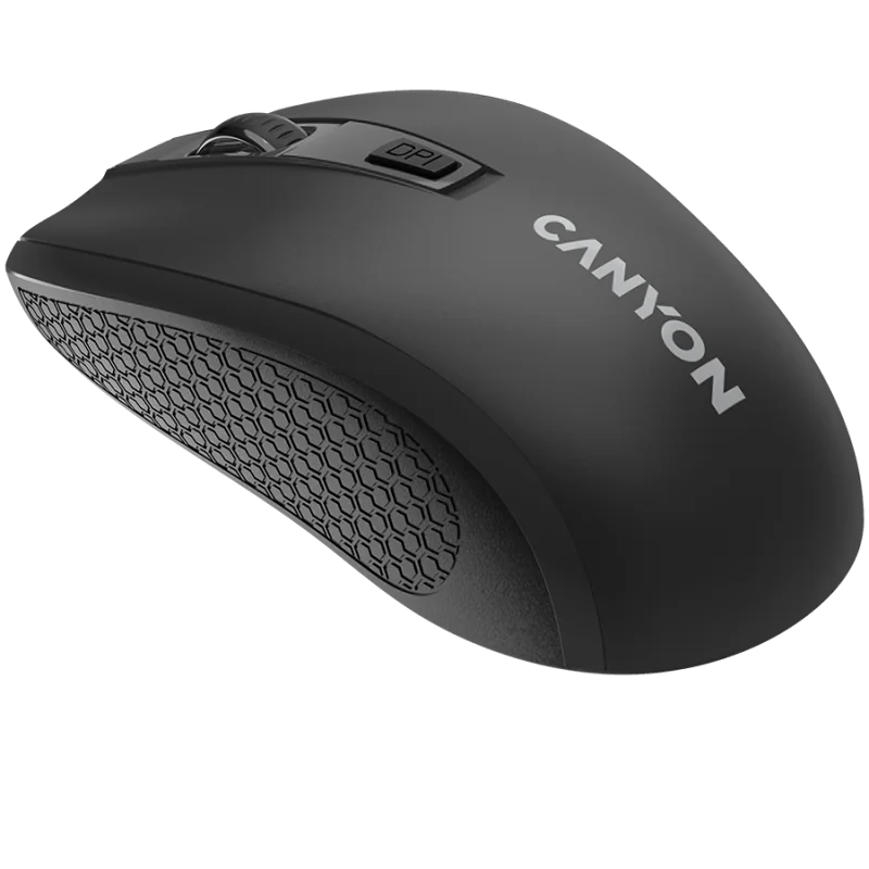 CANYON MW-7, 2.4Ghz wireless mouse, 6 buttons, DPI 800/1200/1600, with 1 AA battery ,size 110*60*37mm,58g,black - 1