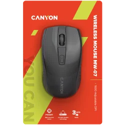 CANYON MW-7, 2.4Ghz wireless mouse, 6 buttons, DPI 800/1200/1600, with 1 AA battery ,size 110*60*37mm,58g,black - 12
