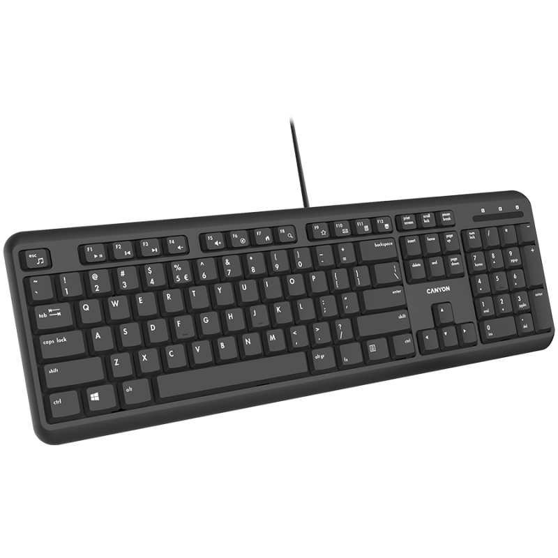 CANYON keyboard HKB-20 EN/BG Velvet Wired Black - 1