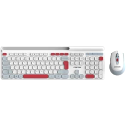 CANYON HSET-W5 EN Keyboard+Mouse AAA+AA Wireless White - 8