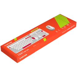 CANYON HSET-W5 EN Keyboard+Mouse AAA+AA Wireless White - 14