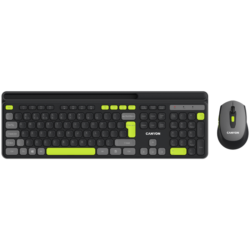 CANYON HSET-W5 EN Keyboard+Mouse AAA+AA Wireless Black - 1