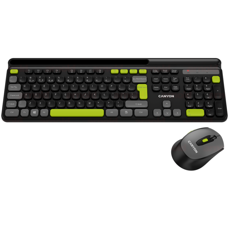CANYON HSET-W5 EN Keyboard+Mouse AAA+AA Wireless Black - 1