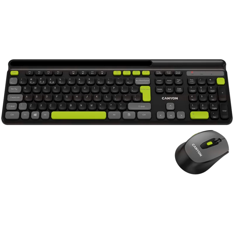 CANYON HSET-W5 EN Keyboard+Mouse AAA+AA Wireless Black - 1