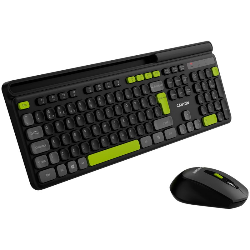 CANYON HSET-W5 EN Keyboard+Mouse AAA+AA Wireless Black - 1
