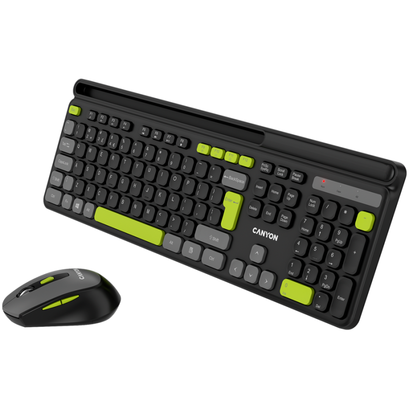 CANYON HSET-W5 EN Keyboard+Mouse AAA+AA Wireless Black - 1