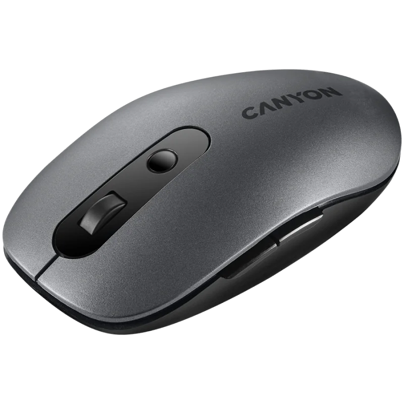 CANYON MW-9, 2 in 1 Wireless optical mouse with 6 buttons, DPI 800/1000/1200/1500, 2 mode(BT/ 2.4GHz), Battery AA*1pcs, Grey, 65