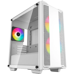 DeepCool CC360 ARGB WH, Mid Tower, Mini-ITX/Micro-ATX, 1xUSB3.0, 1xUSB2.0, 1xAudio, 3x120mm Pre-Installed ARGB Fans, Tempered Gl