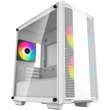 DeepCool CC360 ARGB WH, Mid Tower, Mini-ITX/Micro-ATX, 1xUSB3.0, 1xUSB2.0, 1xAudio, 3x120mm Pre-Installed ARGB Fans, Tempered Gl