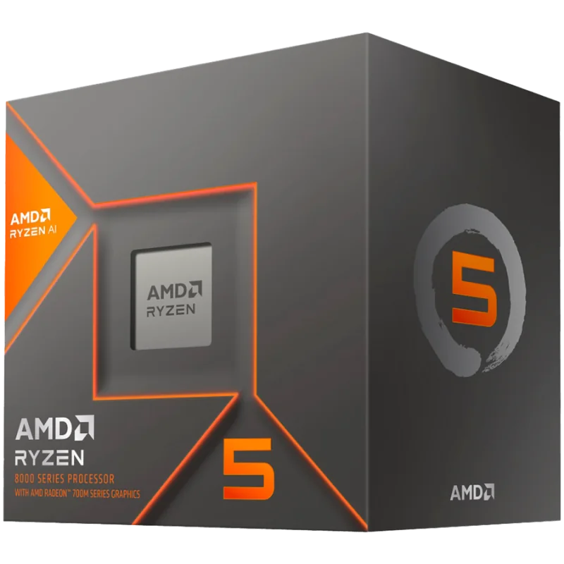 AMD CPU Desktop Ryzen 5 6C/12T 8400F (4.2GHz/4.7GHz,22MB,65W,AM5) box, with Wraith Stealth Cooler - 1