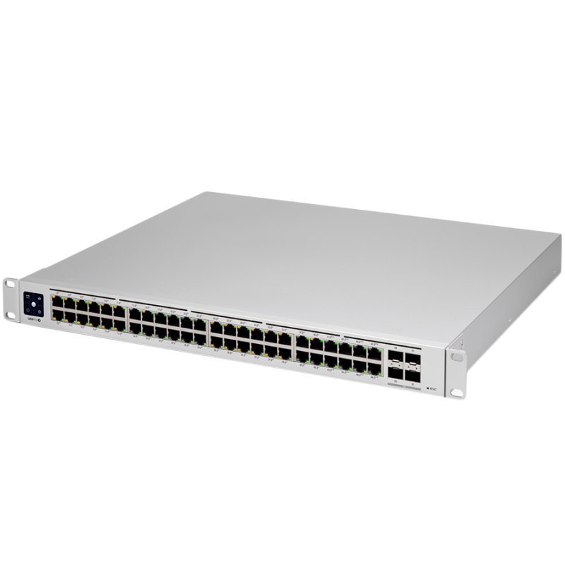 Ubiquiti Layer 3 switch with (48) GbE RJ45 ports and (4) 10G SFP+ ports. - 1