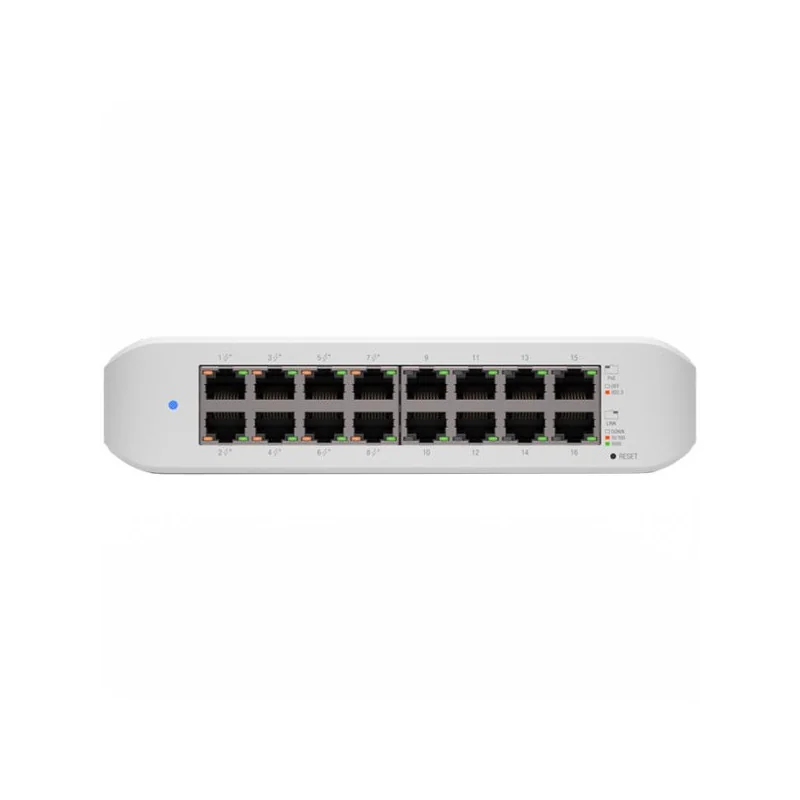 UBIQUITI Lite 16 PoE (8) GbE PoE+, (8) GbE ports 45W total PoE availability Wall mountable. - 1