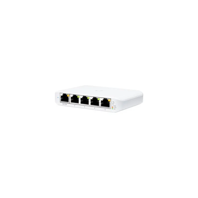 UBIQUITI Flex Mini (4) GbE ports (1) GbE PoE input port for power Optional powering with included 5V, 1A USB-C adapter. - 1