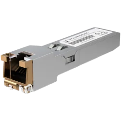 Ubiquiti UACC-CM-RJ45-MG SFP+ to RJ45 adapter, 1/2.5/5/10 GbE is a RJ45 transceiver that can be inserted into an SFP port in ord