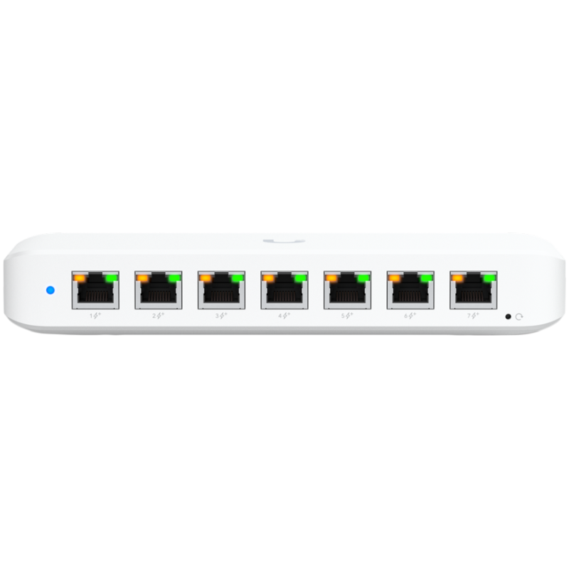 Ubiquiti USW-Ultra-210W-EU compact, Layer 2, 8-port GbE PoE switch with versatile mounting options, 7x GbE PoE+ output ports, Gb