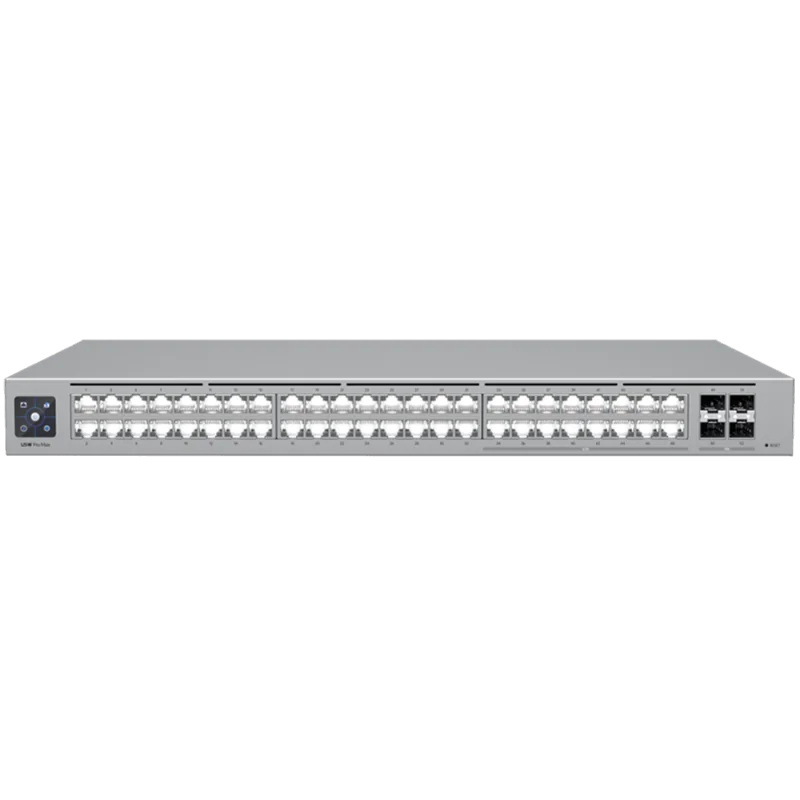 Ubiquiti 48-port, Layer 3 Etherlighting switch with 2.5 GbE, 16x 2.5 GbE RJ45 ports, 32x GbE RJ45 ports, 4x 10G SFP+ ports - 1