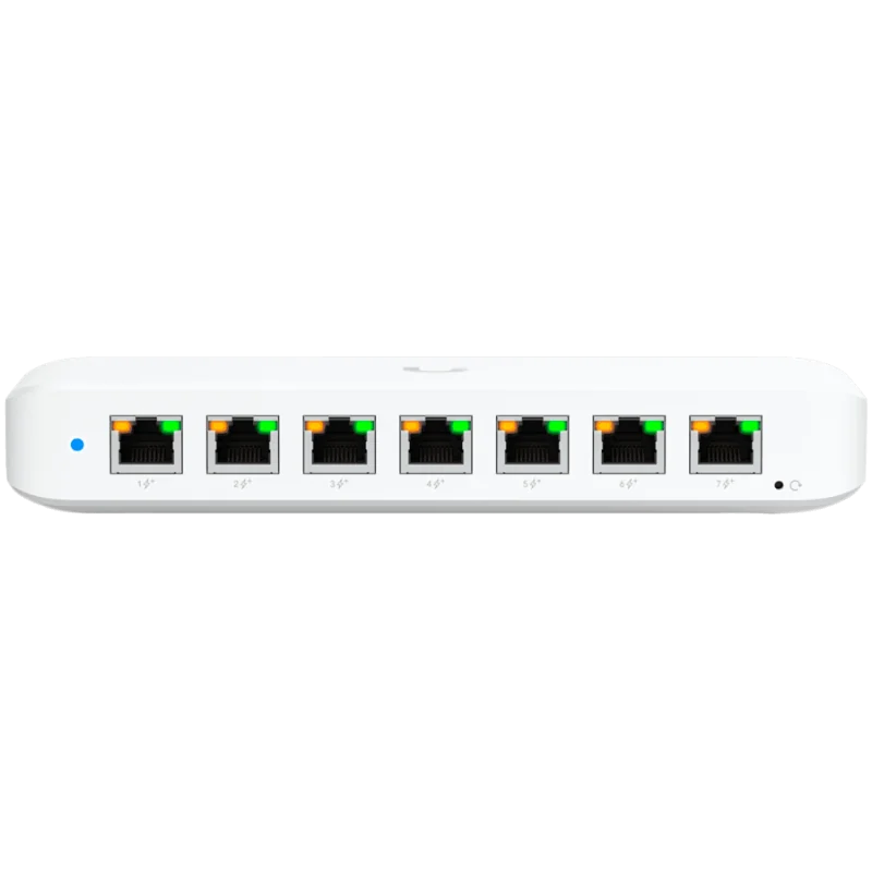 Ubiquiti USW-Ultra-60W Layer 2, 8-port GbE PoE switch: 7x GbE PoE+ output ports, GbE port with optional PoE++ input - 1