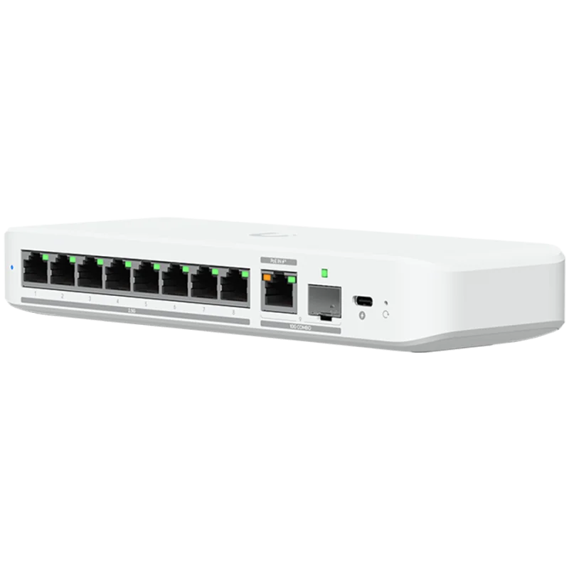 Ubiquiti switch USW-FLEX-2.5G-8-POE 8-port 2.5 GbE PoE++, 10 GbE PoE+++ input port for power / SFP+ port combo - 1