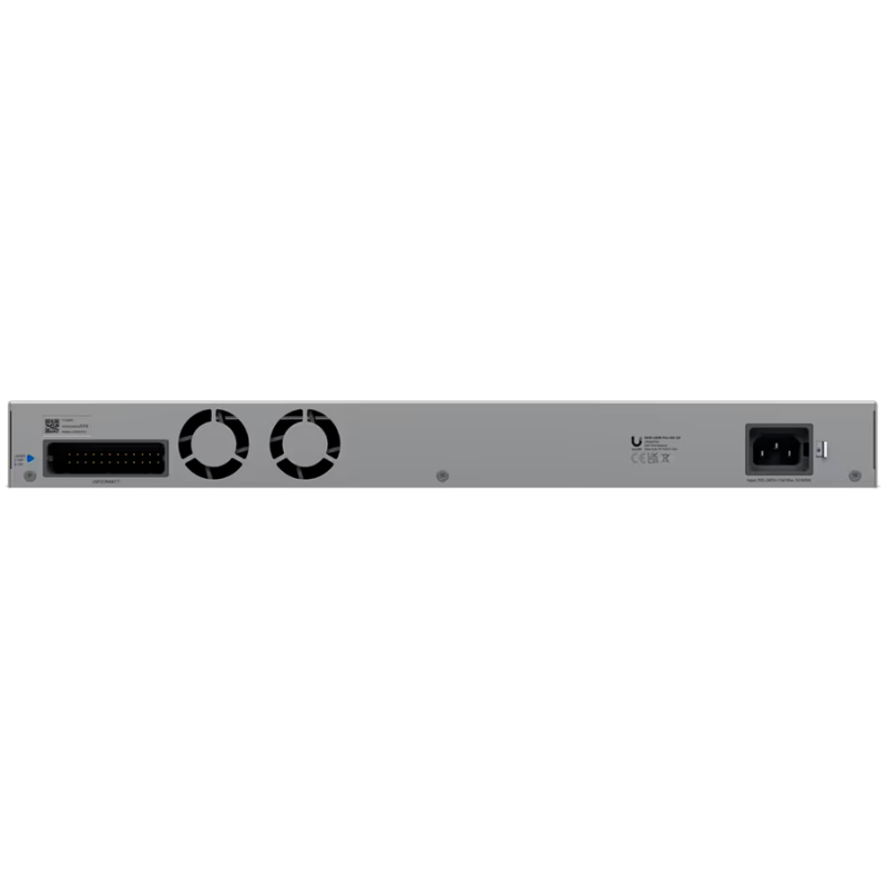 Ubiquiti Layer 3 Etherlighting switch USW-PRO-HD-24-EU, (22) 2.5 GbE, (2) 10 GbE ports, (4) 10G SFP+ ports. DC power backup read