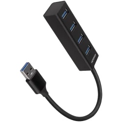 AXAGON HUE-M1A 4x USB3.2 Gen 1 MINI hub, metal, 20cm USB-A cable - 2
