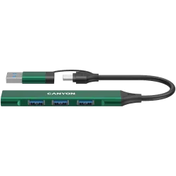 CANYON hub DS-02 4in1 USB-A/C Green - 6