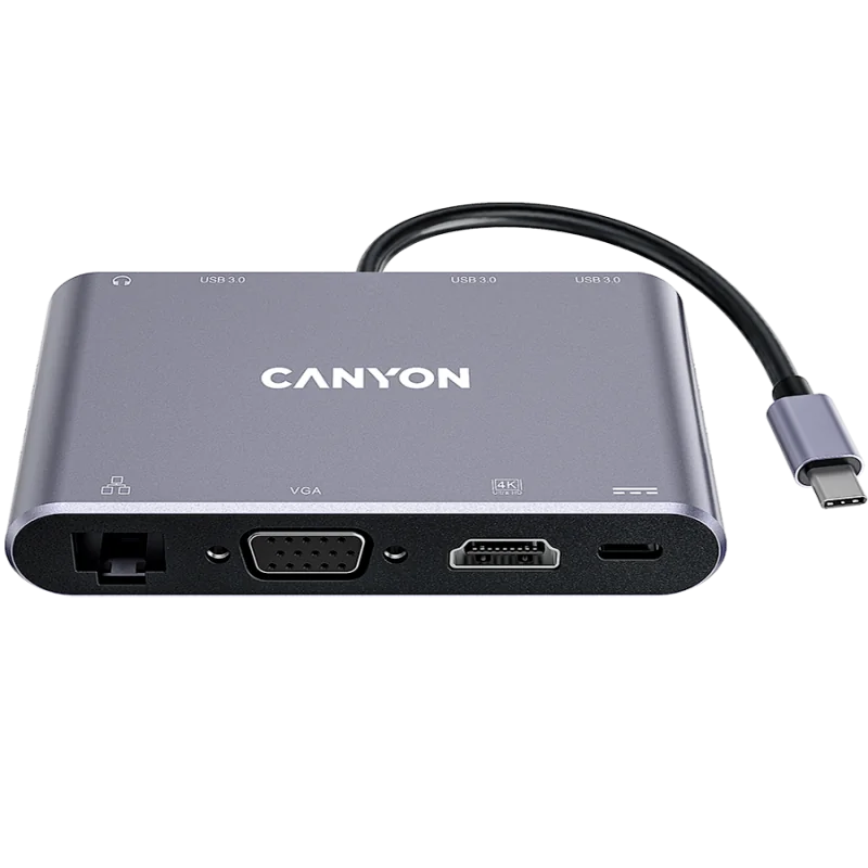 CANYON hub DS-14 8in1 4k USB-C Dark Grey - 1