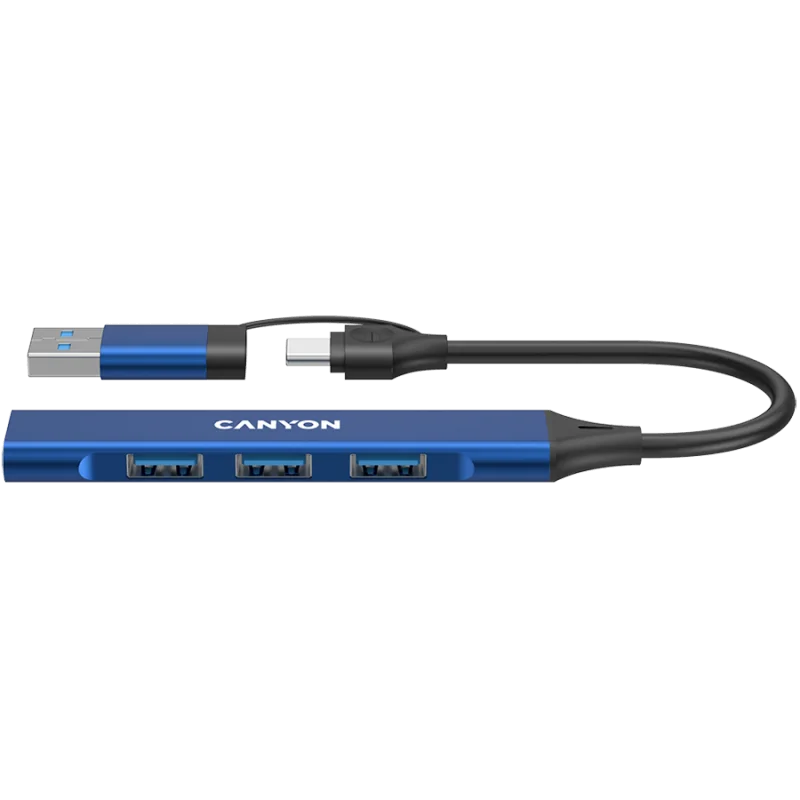 CANYON hub DS-02 4in1 USB-A/C Blue - 1