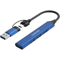 CANYON hub DS-02 4in1 USB-A/C Blue - 8
