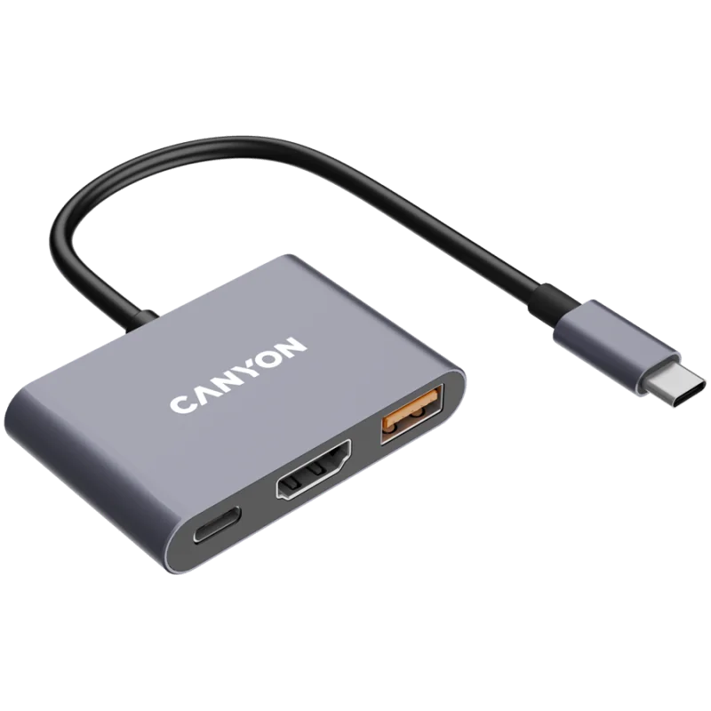 CANYON hub DS-4 3in1 USB-C Grey - 1