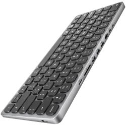 AXAGON HMC-KB keyboard USB-C 5Gbps with HUB, microSD/SD, 3x USB-A, HDMI 4K/60Hz, PD 100W, Audio, US layout - 2