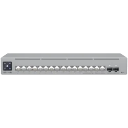 Ubiquiti 16-port, Layer 3 Etherlighting switch with 2.5 GbE, PoE++ output, and versatile mounting options, 4x 2.5 GbE PoE++ port