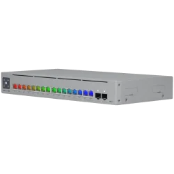 Ubiquiti 16-port, Layer 3 Etherlighting switch with 2.5 GbE, PoE++ output, and versatile mounting options, 4x 2.5 GbE PoE++ port