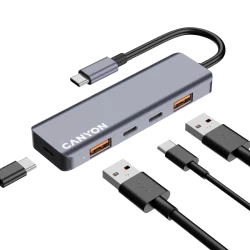 CANYON hub DS-18 5in1 USB-C Grey - 10