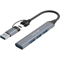 CANYON hub DS-02 4in1 USB-A/C Grey - 8