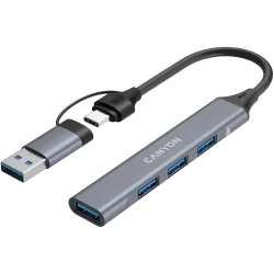 CANYON hub DS-02 4in1 USB-A/C Grey - 8