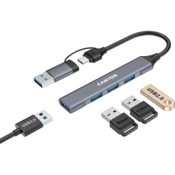 CANYON hub DS-02 4in1 USB-A/C Grey - 9