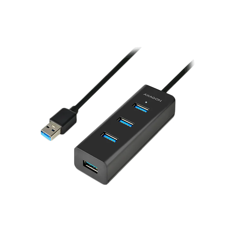 AXAGON HUE-S2BL 4x USB3.0 Charging Hub 1.2m Cable, MicroUSB Charging - 1