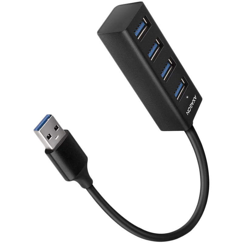 AXAGON HUE-M1AL 4x USB 3.2 Gen 1 MINI hub, metal, 1.2m USB-A cable - 1