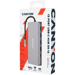 CANYON hub DS-12 13in1 4k USB-C Dark Grey - 4