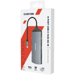 CANYON hub DS-15 8in1 4k USB-C Dark Grey - 4