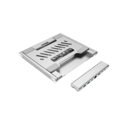 Canyon Laptop stands with hub, TYPE C F to HDMI2.0+2USB3.0+USBC3.0+RJ45+PD, TYEP C TO C cable 1m white with Emarker: HUSB332A, M