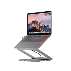 Canyon Laptop stands with hub, TYPE C F to HDMI2.0+2USB3.0+USBC3.0+RJ45+PD, TYEP C TO C cable 1m white with Emarker: HUSB332A, M