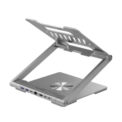 Canyon Laptop stands with hub, TYPE C F to HDMI2.0+2USB3.0+USBC3.0+RJ45+PD, TYEP C TO C cable 1m white with Emarker: HUSB332A, M